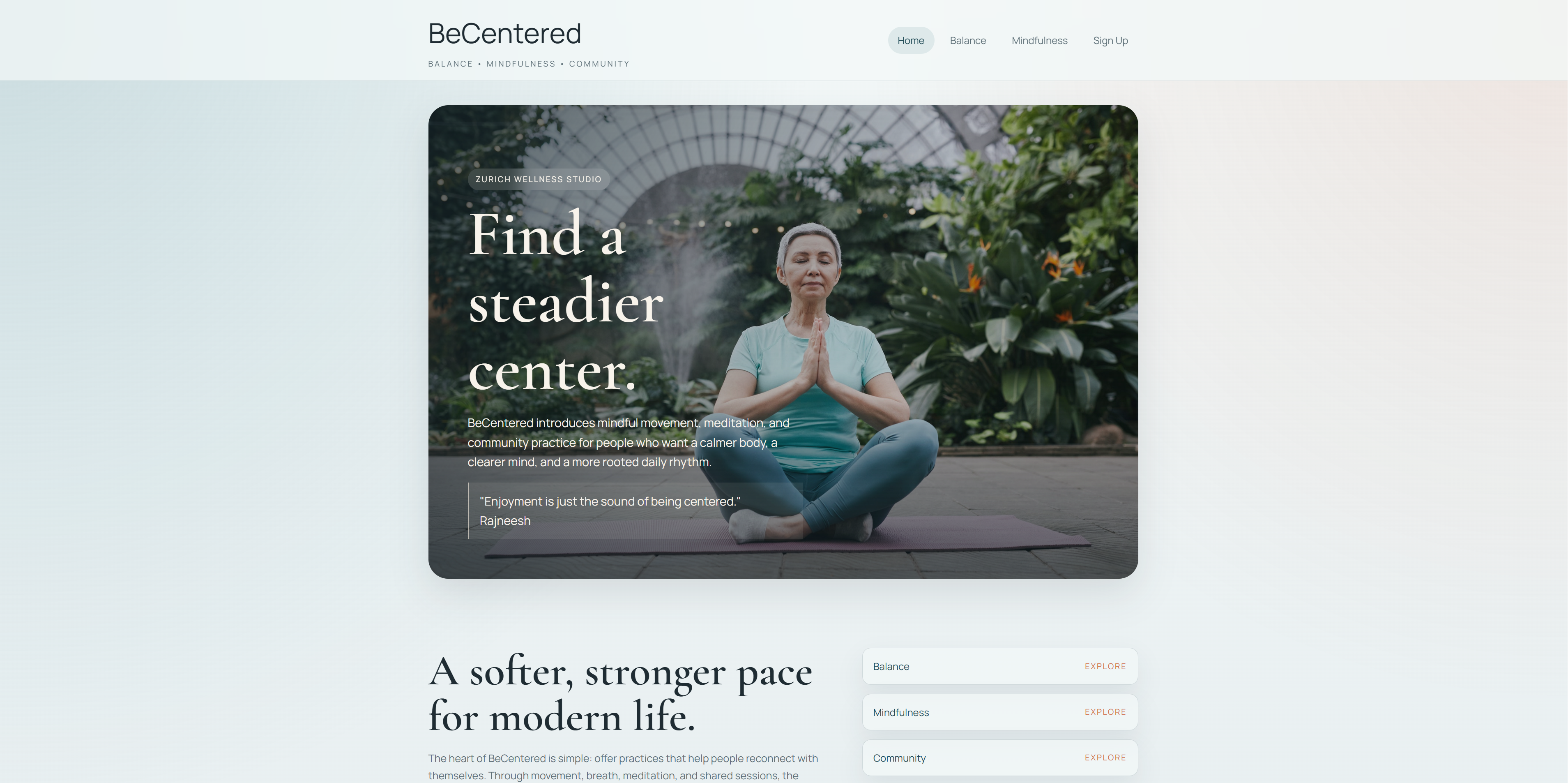 Thumbnail of BeCentered project
